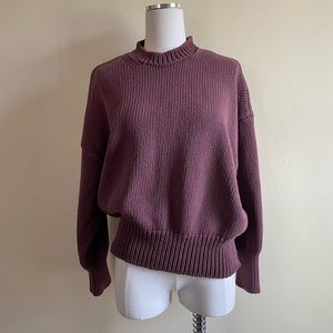 Babaa No 16 Cotton Jumper in Black Cherry